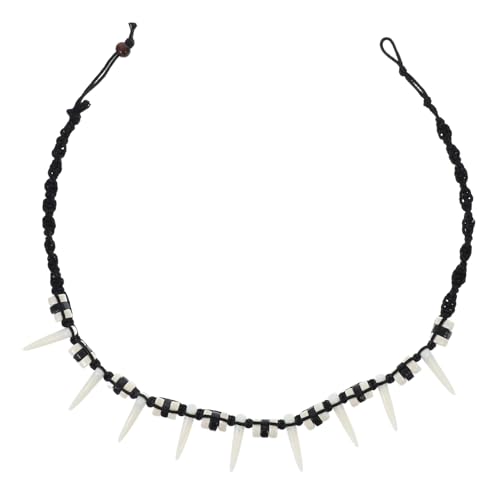LIFKOME Wolfzahn Halskette für Herren Handgewebte Bohemian Vintage Halskette mit Künstlichem Wolfszahn Anhänger Einzigartiger Schmuck für Alltag und Besondere Anlässe von LIFKOME