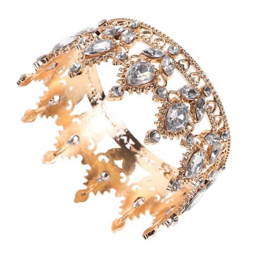 LIFKOME Wunderschöne Strass Tiara Krone Kleines Modell Goldfarbene Silberweiße Braut Haaraccessoire für Hochzeit Geburtstag Cosplay Damen Party von LIFKOME
