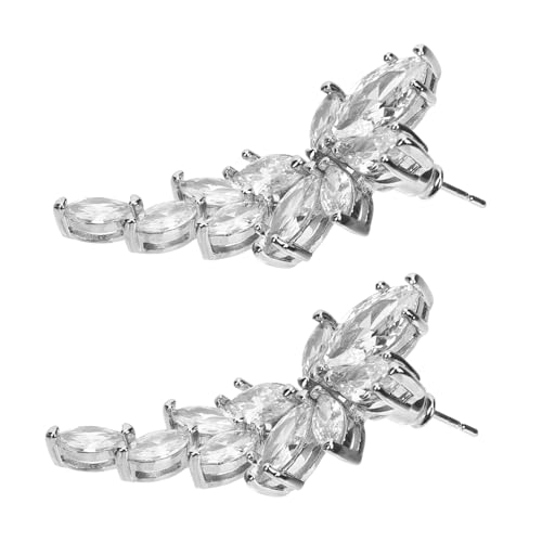 LIFKOME Zirkonia Wasserfall Ohrhänger Damen Funkelnde Tropfenform mit Kristallbesatz Stilvolle Ohrpendants für Hochzeit Party Festliche Anlässe Langlebiger Schmuck mit Strahlendem Glanz von LIFKOME