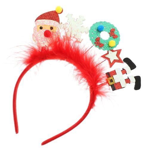 LIFKOME christmas haarreif christmas headband Weihnachtsblumen Kopfband Weihnachtsstirnband für Mädchen Weihnachtsgirlande Haarschmuck Weihnachtsstirnband zum Verkleiden gefühlt von LIFKOME