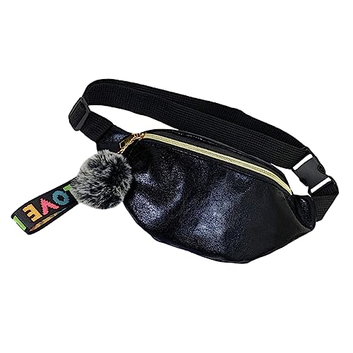 LIFKOME Schwarze Bauchtasche Damen Holographische Sport-hüfttasche Glänzende Gürteltasche Mit Reißverschluss Verstellbarer Für Outdoor-aktivitäten von LIFKOME