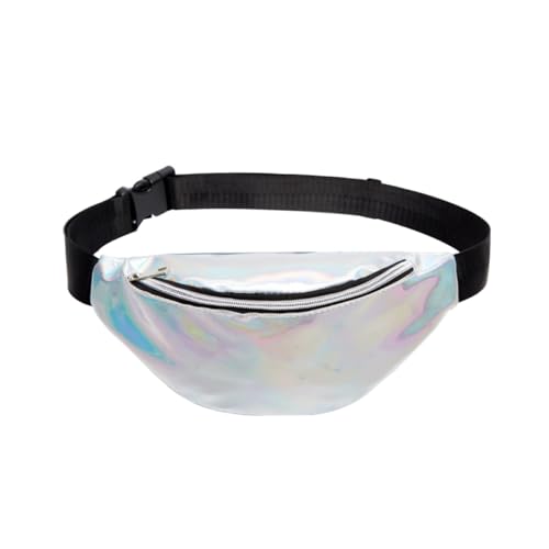 LIFKOME Hüfttasche Für Damen Verstellbar Glänzend Holografisch Für Festival Wandern Reisen Mit Schultergurt Bauchtasche Für Outdoor-aktivitäten von LIFKOME
