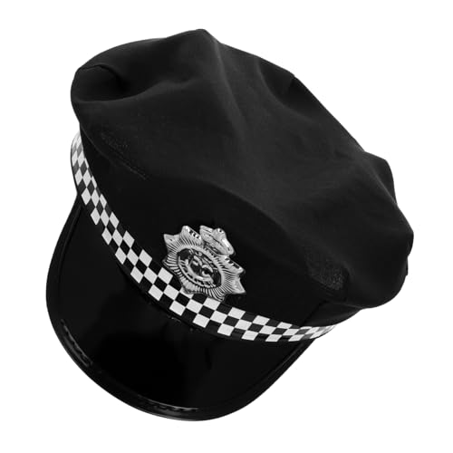 LIFKOME Polizeihut Für Erwachsene Karnevals-hut Mit Schachbrettmuster Für Rollenspiele Halloween Und Mottopartys Langlebig Und Stylisch Polizeizubehör Für Frauen von LIFKOME