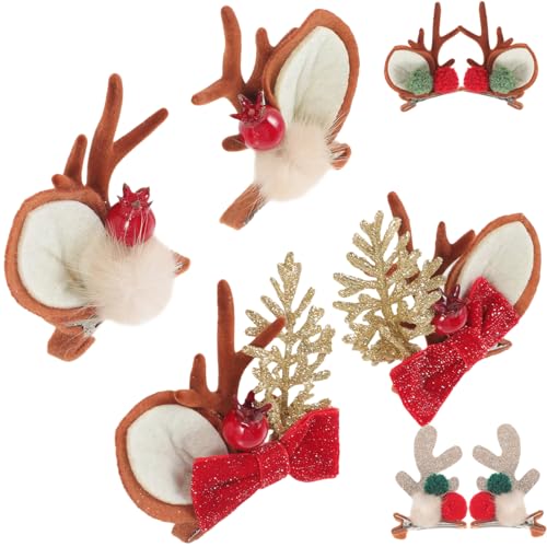LIFKOME 4paare Weihnachtsgeweih-haarspangen Für Frauen Und Mädchen Süße Reh-haarclips Für Festlichkeiten Vielseitige Haarschmuck-accessoires Für Partys Und Feiertage von LIFKOME