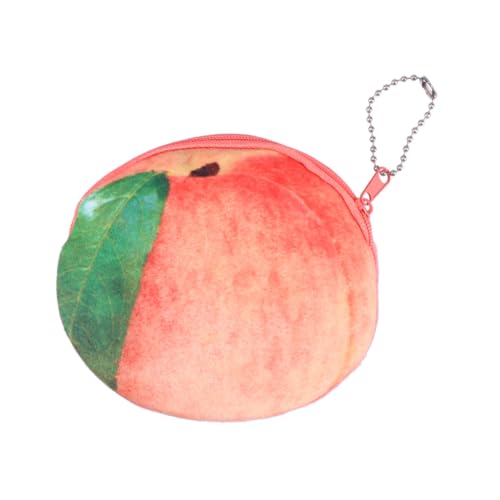 LIFKOME Cartoon-Frucht-plüschbeutel Mini-geldbörse Mit Reißverschluss Flauschiges Design Metallkette Praktisch Für Bargeld Lippenstift Ausweis Und Kleine Handys von LIFKOME
