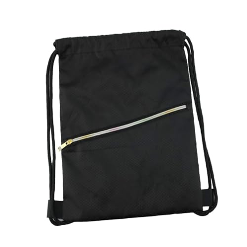 LIFKOME wasserdichte Kordelzugtasche Aus Oxford Tuch Schwimmen Rucksack Schultertasche Strandtasche Sporttasche Schuhtasche Reisetasche Einkaufstasche Schwarz von LIFKOME