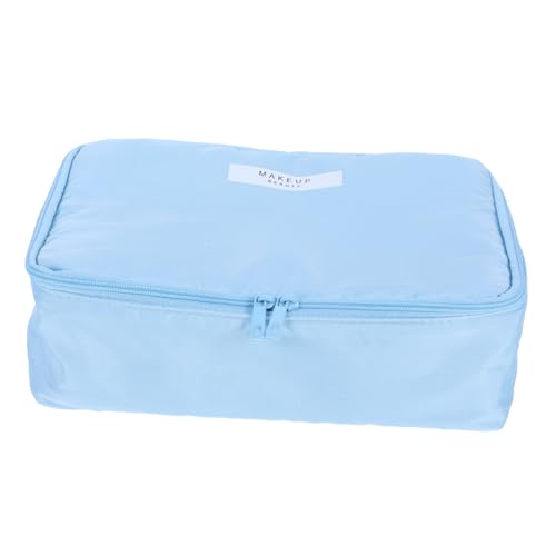 LIFKOME wasserdichte Kosmetiktasche für Frauen Großer Reise Make Up Organizer mit Trennwand und Handgriff Geräumige Kulturbeutel mit Viel Stauraum Tragbare Schminktasche in Blau von LIFKOME