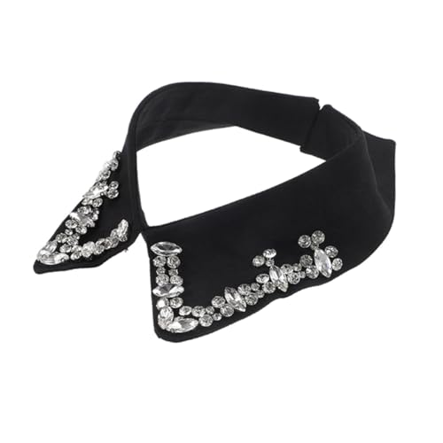 LIFKOME Damen Hemdbluse Vielseitiges Fake- Falscher Hemd Mit Kunstkragen Für Gefälschter Halskragen Falscher Hemdkragen Dicker Kragenbluse Für Black Kleidung Damen von LIFKOME