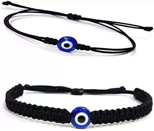 LIGAMENT Black Thread Handmade Evil Eye Nazariya Bracelet for Unisex Adult Keeps you safe and secure from Evil & Negative Pack of Combo 2 pc (Black) von LIGAMENT