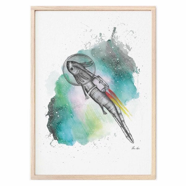 Kunstdruck »Astrolotl« von LIGARTI | A4, A3 oder A2 | Wandbild | Poster | Kunst von LIGARTI