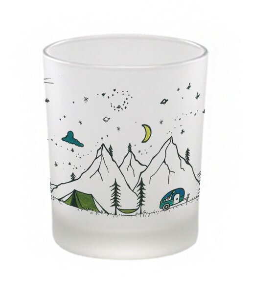 Windlicht »Camping Life« von LIGARTI | handbedrucktes Teelicht | Kerzenhalter | Kerzenglas von LIGARTI