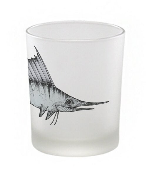 Windlicht »Schwertfisch« von LIGARTI | handbedrucktes Teelicht | Kerzenhalter | Kerzenglas von LIGARTI