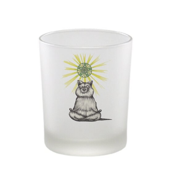 Windlicht »Yogibär« von LIGARTI | handbedrucktes Teelicht | Kerzenhalter | Kerzenglas von LIGARTI