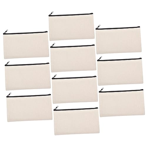 LIGHTAOTAO 10 Stück Teiliges Canvas Reißverschluss Beutel Robuste DIY Kosmetiktaschen und Federmäppchen zum Bemalen Praktische Kleine Säckchen für Make Up Reise und Aufbewahrung von LIGHTAOTAO