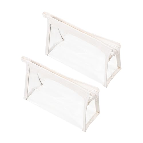 LIGHTAOTAO 2 Stück Große Kapazität Federmäppchen Transparentes Zipper Etui für Stifte und Schulbedarf Multifunktionale Aufbewahrungstasche für Schüler Weiß von LIGHTAOTAO