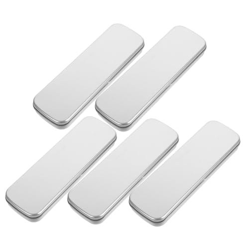LIGHTAOTAO 5 Stück Teiliges Bleistiftetui aus Mattes Rechteckiges Metall Federmäppchen für Schüler für Stifte Bleistifte und Radiergummis Langlebig und Funktional von LIGHTAOTAO