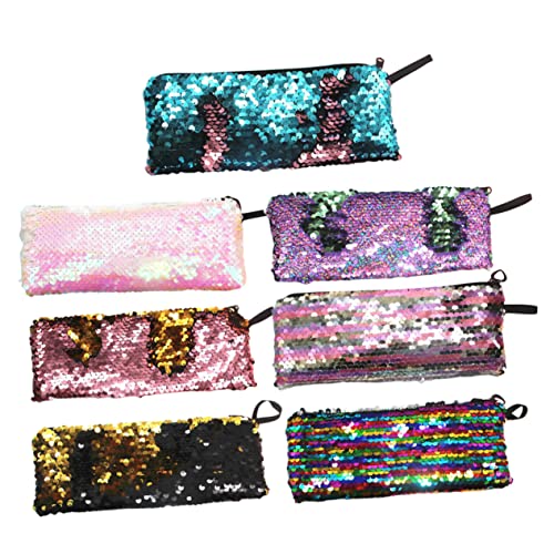 LIGHTAOTAO 7stücke Stiftetasche Mit Pailletten Stiftehalter Für Schulbedarf Schüler-stiftetasche Leicht Und Praktisch von LIGHTAOTAO