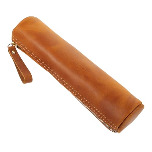 LIGHTAOTAO Vintage Echtes Leder Stiftetui Pen Holder Stifthalter Aufbewahrungsbox Schreibwaren Aufbewahrungstasche für Schule Büro und Zuhause Praktische Stiftebox für Schüler und von LIGHTAOTAO