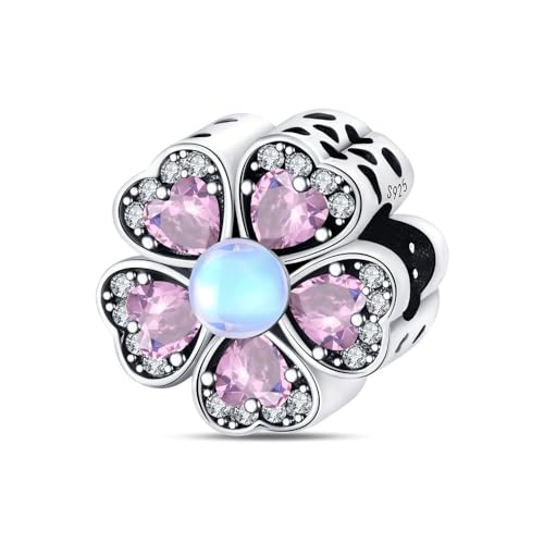 LIGHTDOG Frauen Charms 925 Sterling Silber Charms Armbänder mit Blumen Perlen,Kompatibel mit europäischen Charms für Frauen Mädchen Pandora Armbänder von LIGHTDOG