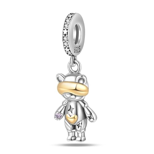 LIGHTDOG 925 Sterling Silber Charms für Armbänder Beads Anhänger Kompatibel mit europäischen Armbändern Passt Pandora Charms Armbänder für Frauen Mädchen von LIGHTDOG