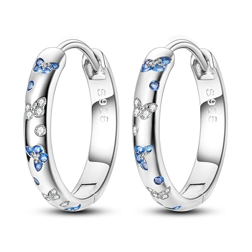 LIGHTDOG 925 Sterling Silber Damen Hoop Huggie Ohrringe für Geburtstag Party Mode Ohrringe Schmuck Damen Geschenk von LIGHTDOG