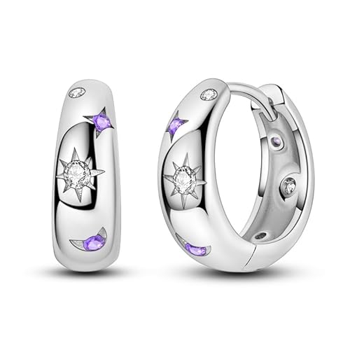 LIGHTDOG 925 Sterling Silber Damen Hoop Huggie Ohrringe für Geburtstag Party Mode Ohrringe Schmuck Damen Geschenk von LIGHTDOG