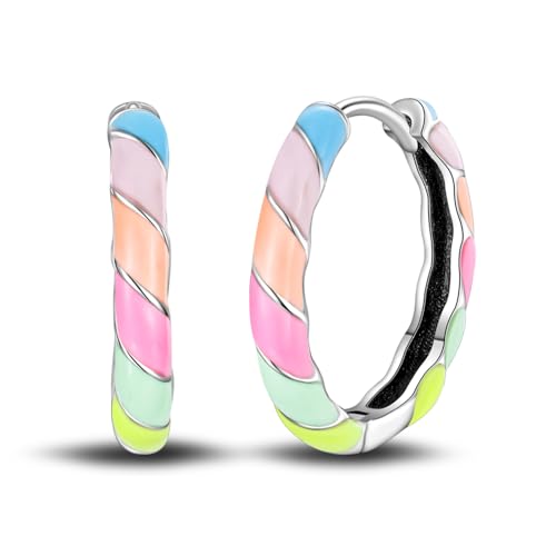 LIGHTDOG 925 Sterling Silber Damen Hoop Huggie Ohrringe für Geburtstag Party Mode Ohrringe Schmuck Damen Geschenk von LIGHTDOG