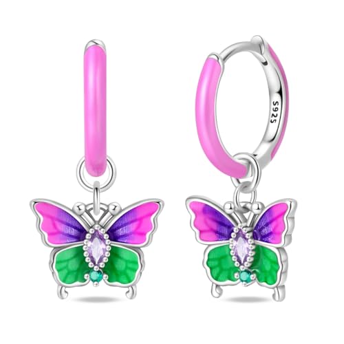 LIGHTDOG 925 Sterling Silber Damen Hoop Huggie Ohrringe für Geburtstag Party Mode Ohrringe Schmuck Damen Geschenk von LIGHTDOG