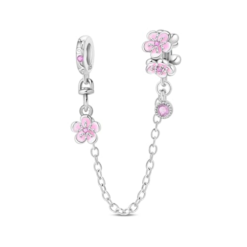 LIGHTDOG 925 Sterling Silber Sicherheitskette Charm für Europäische & Pandora Armbänder,Niedliches Geschenk Schmuck Mädchen Mode Liebe Schloss Charms von LIGHTDOG
