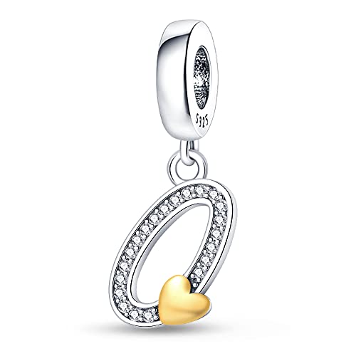LIGHTDOG 925 Sterlingsilber Charms Anhänger für Armbänder 26 Buchstaben O Charm Kompatibel mit europäischen Armbändern für Frauen Mädchen Passt Pandora Armbänder von LIGHTDOG