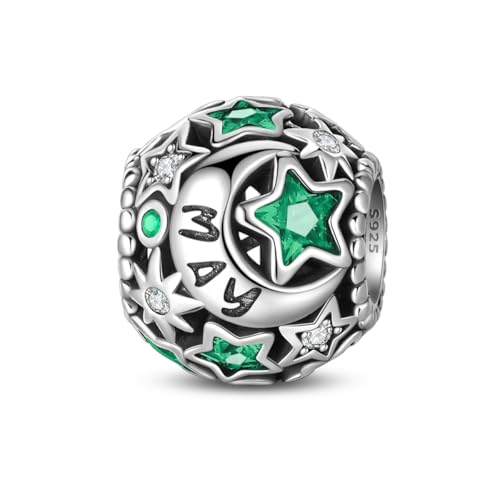LIGHTDOG Birthstone Charms für Pandora Charms 5A Cubic Zirkonia Anhänger für europäische Armbänder Perlen 925 Sterling Silber Charms Weihnachten Geburtstag Geschenke für Frauen von LIGHTDOG