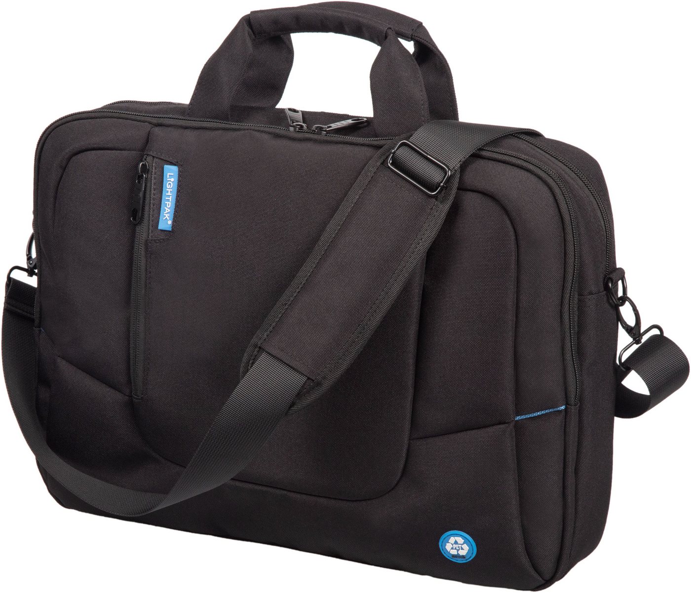 LIGHTPAK® Laptoptasche RPET, mit Trolley-Aufsteck-System, aus recyceltem Material von LIGHTPAK®