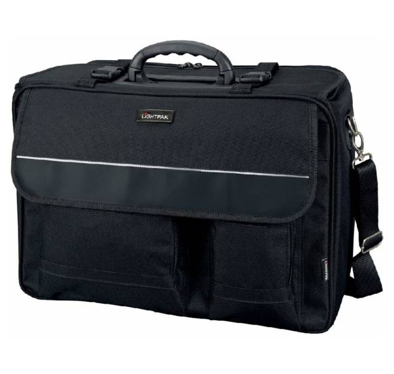 LIGHTPAK® Pilotenkoffer Umhängetasche THE FLIGHT Kunstfaser schwarz 46008-N von LIGHTPAK®