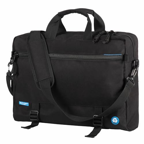 LIGHTPAK 46201-3 in 1 Multifunktionstasche RPET Stop Ocean Plastic, Laptoptasche für 15,6" Notebooks, Business Schultertasche aus recyceltem PET, Convertible Rucksack ca. 43 x 32 x 9 cm, schwarz von LIGHTPAK