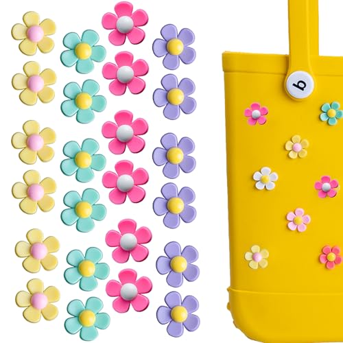 LIGHUFEIC 24 Stück Blumen-Charm-Zubehör für Bogg Bags und einfach südliche Tragetaschen, dekoratives Zubehör zur individuellen Gestaltung Ihrer Strand-Tragetasche von LIGHUFEIC