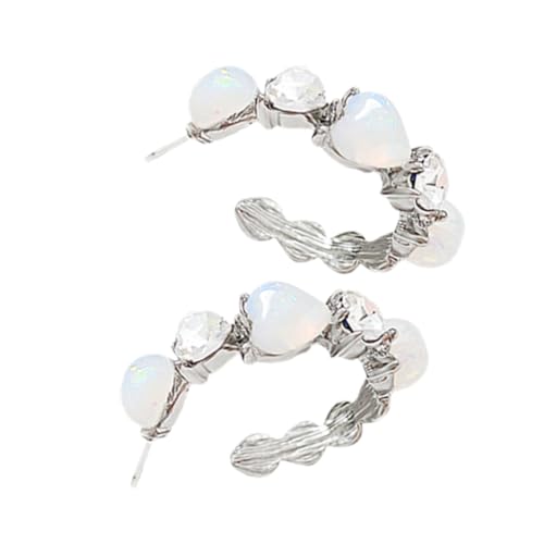 LIGIGWASH 1 Paar Edelstein Ohrhänger für Damen Stilvolle C Förmige Ohrringe mit Mondstein Design für Modern und Elegant für Partys und Hochzeiten LIGIGWASH 1 Paar Edelstein Ohrhänger für Damen Stilvolle C Förmige Ohrringe mit Mondstein Design für Modern und Elegant für Partys und Hochzeiten von LIGIGWASH