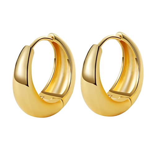 LIGIGWASH 1 Paar Silber Oberfläche Mondform Ohrringe Hypoallergene Kleine Goldfarbene Creolen für Damen und Mädchen Perfektes für Freundinnen Töchter und Mütter von LIGIGWASH