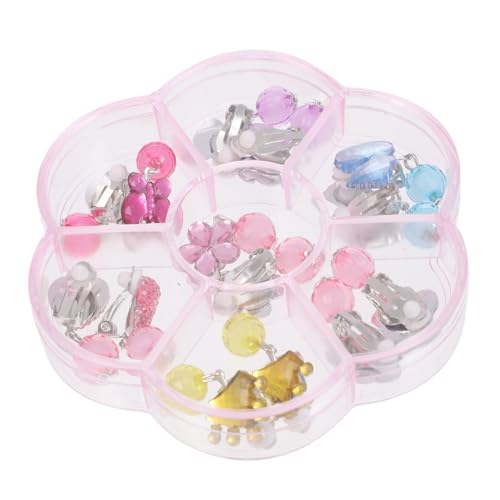 LIGIGWASH 1 Schachtel Ohrringe Kreative Modeschmuck für Mädchen Funkelnde Blumen Schmetterlings designs Nickelfrei Einfache Handhabung Ohrlochfrei Geschenkset von LIGIGWASH