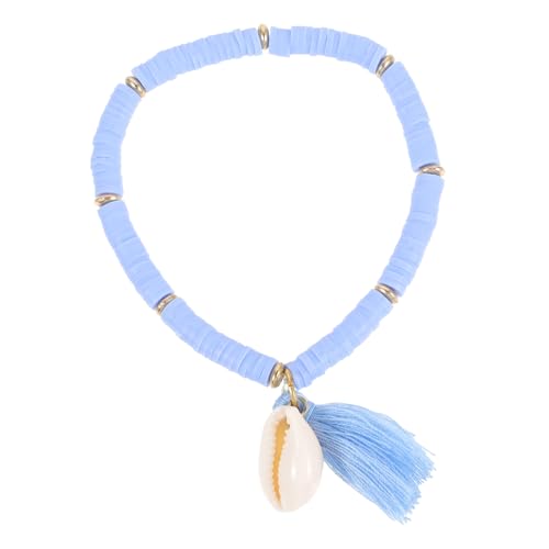 LIGIGWASH 1 Stück Muschel -Quasten -Armband kollegen frauengeschenk Unique bracelet familen Chic bracelet Armbänder Ideen für Frauen schmuck Hand Armband Polymer-Ton Blue von LIGIGWASH