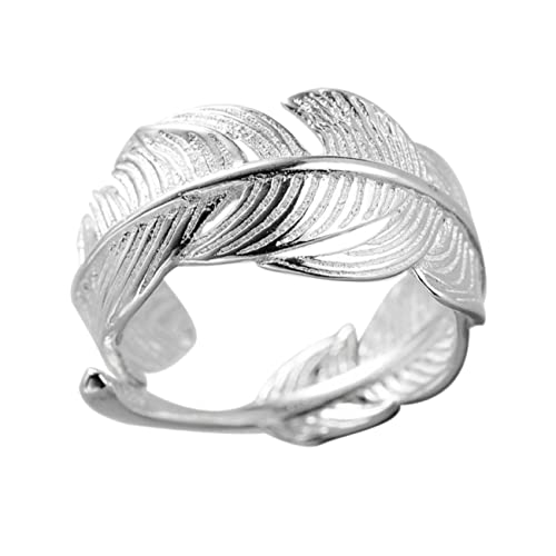 LIGIGWASH 925 Silber Verstellbarer Damenring Eleganter Federring Weiblicher Handschmuck für Besondere Anlässe Ringschmuck für Hochzeiten und Abendpartys Einzigartiges Design von LIGIGWASH