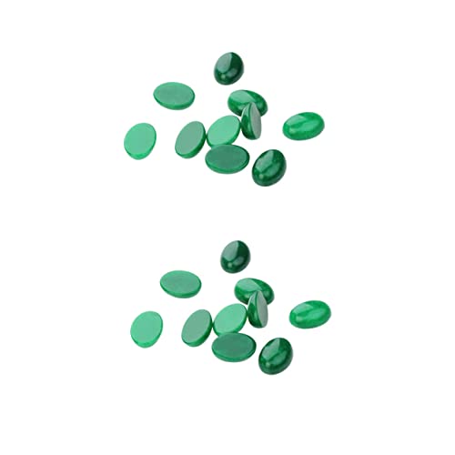 LIGIGWASH 10 Stück Ovaler Grüner Glasstein Cabochons DIY Schmucksteine Zeitstein Bastelzubehör für Ohrringe Manschettenknöpfe und Dekorationen von LIGIGWASH