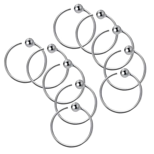 LIGIGWASH 10 Stück Teiliges Runde Creolen Ohrstecker aus Silber Piercing Ohrringe für Damen Septum Tragus Körperschmuck Alltag Reise von LIGIGWASH