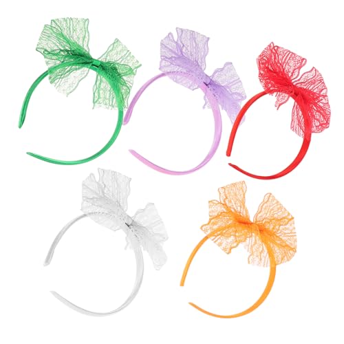 LIGIGWASH 10 Stück Teiliges Spitzen Schleifen Stirnband Bunte Spitzen Accessoires für Damen und Mädchen Komfortabel Modisch für Kostüme Partys Cosplay und Festliche Anlässe von LIGIGWASH