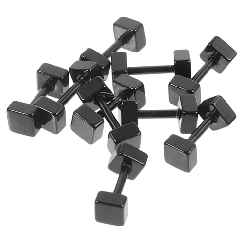 LIGIGWASH 10 Stück Teiliges Titanstahl Ohrstecker für Herren und Damen Quadratische Kleine Trendige Fake Plug Dumbbell Ohrringe Langlebig Modisch Vielseitig für Alltag und Geschenk von LIGIGWASH