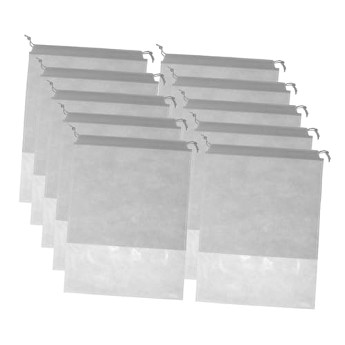 LIGIGWASH 10 Teiliges Kordelzug Aufbewahrungsbeutel aus Leichtem Vliesstoff mit Transparentem Sichtfenster Staubdicht Wiederverwendbar für Schuhe Reise und Alltag Geeignet für Damen von LIGIGWASH