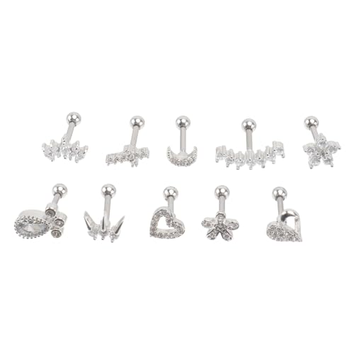 LIGIGWASH 10Stücke Zirkonia Ohrstecker Verschiedene für Lippen und Körperpiercings Sicher und Hautfreundlich für Partys und von LIGIGWASH