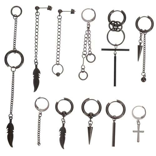 LIGIGWASH 11 Stück Teiliges Schwarze Ohrhänger Dangle Ohrringe für Damen und Herren Leichter Komfortabler Schmuck für Alltag und Festival Vielseitig Kombinierbar LIGIGWASH 11 Stück Teiliges Schwarze Ohrhänger Dangle Ohrringe für Damen und Herren Leichter Komfortabler Schmuck für Alltag und Festival Vielseitig Kombinierbar von LIGIGWASH