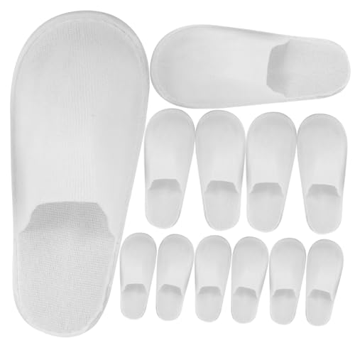 LIGIGWASH 12 Paare Einweg Spa Hausschuhe mit Rutschfester Sohle Weiche Hotel Slipper für Damen und Herren Atmungsaktive Leichte Reise und Gästeschuhe Bequeme Badeschuhe für Innen und Außen von LIGIGWASH