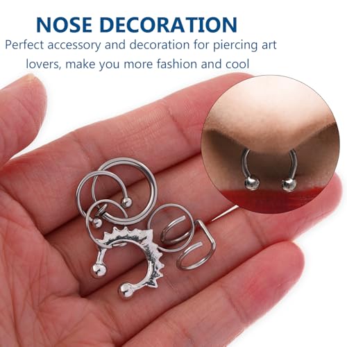 LIGIGWASH 12 Stück Teiliges C förmige Nasenringe aus Edelstahl Dekorative Nasenstecker Eleganter Nasenschmuck Langlebig und Hautfreundlich für Damen und Tägliches Nasenpiercing von LIGIGWASH