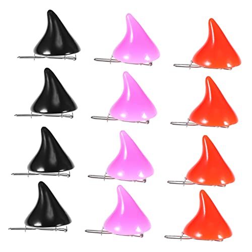 LIGIGWASH 12 Stück Teiliges Horn Haarclip Halloween Haarschmuck Damen und Einsetzbar Kostümaccessoire Schwarz Rot für Party Cosplay Festlichkeiten von LIGIGWASH